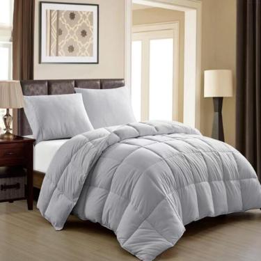 EDREDOM COMFORTER QUEEM PRATA TOQUE PLUMA SONHARE