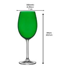 JOGO DE 6 TA�AS 580ML BORDEAUX  VERDE CRISTAL ECOLOGICO BOHEMIA