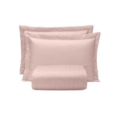COBRE LEITO KING ROSA TULE TOQUE DE ALGODAO HEDRONS