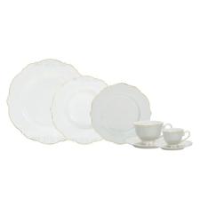 APARELHO JANTAR ROYAL CLASSIC 42P�s NEW BONE CHINA BORDA OURO