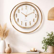 RELOGIO DE PAREDE 40CM LUXO COM BORDA DOURADA ? QUARTZ