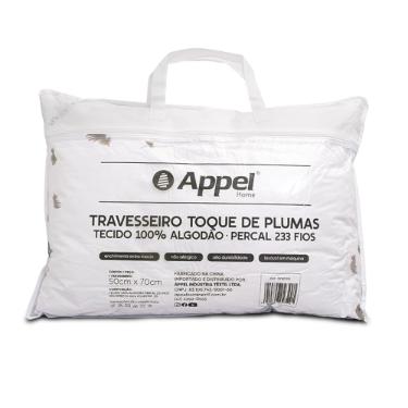 TRAVESSEIRO TOQUE DE PLUMAS BRANCO 50X70CM APPEL