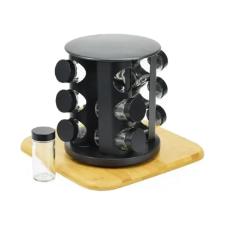 PORTA CONDIMENTO TEMPERO PRETO GIRAT�RIO 10P�s HOME LAND