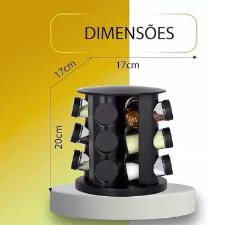 PORTA CONDIMENTO TEMPERO PRETO GIRAT�RIO 10P�s HOME LAND