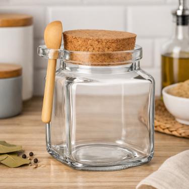 POTE C/ COLHER MADEIRA 260ML EM VIDRO HAUSKRAFT