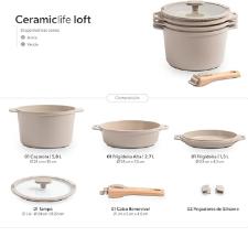 JOGO DE PANELA EMPILHAVEL BRINOX LOFT AREIA 7pe�as