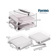 Jogo de porta frios Forma Vision 15,5x15,5cm 3 pe�as.