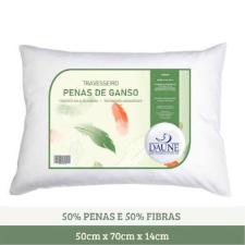 TRAVESSEIRO HIBRIDO DAUNE 50% PENAS 50% FIBRAS SILICONE - Branco
