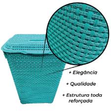 Cesto Organizador para Roupa Telado Rattan em Pl�stico 72 Litros