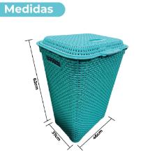 Cesto Organizador para Roupa Telado Rattan em Pl�stico 72 Litros