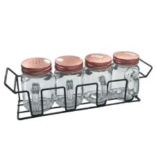 Porta Condimentos 5PCS Lehav� Com Suporte Aramado 120ml