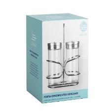 Porta Condimentos Lehav� Bergamo 2 Pe�as 80ml e 1 Suporte