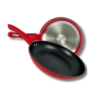 Frigideira Revestimento Nanocer�mico Granito Vermelha 20cm - Lehavi