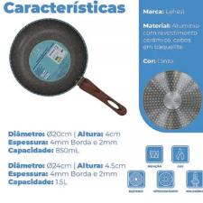 Jogo 2 frigideiras antiaderente Nanocer�mica Granito Lehav� 20cm e 24cm