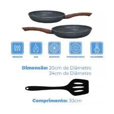 Jogo 2 frigideiras antiaderente Nanocer�mica Granito Lehav� 20cm e 24cm