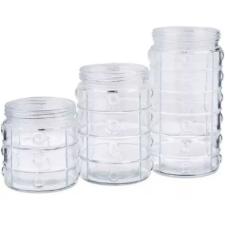 Jogo de Potes em Vidro com tampa preta Mimo Style V�treo 03 pe�as