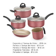 Jogo de Panelas em Alum�nio Antiaderente Nacional 5 p�s