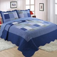 KIT COLCHA CASAL 3 PE�AS PATCHWORK MICROFIBRA LIAN 220X250CM