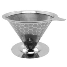 Coador de cafe filtro permanente em aco inox.