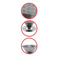 Coador de cafe filtro permanente em aco inox.