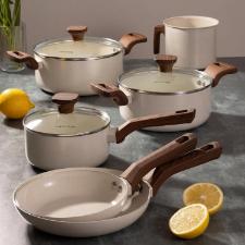 Jogo De Panela 6 P�s Cer�mica Antiaderente Fundo Triplo Fog�o Indu��o Mimo Style Pratic Cook Marmol.