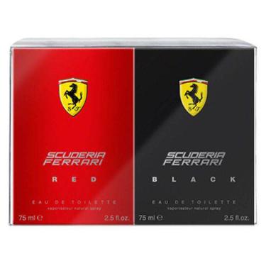 Kit Perfumes Masculino Eau De Toilette Ferrari Scuderia Black 125ml + Ferrari  Scuderia Red 125ml