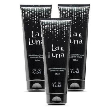 La Luna Lo��o Hidratante Corporal Perfumada 240ml Ciclo Cosm�ticos Pack com 3un