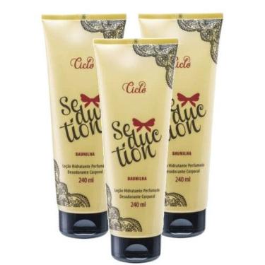 Seduction Baunilha Lo��o Hidratante Corporal Perfumada 240ml Ciclo Cosm�ticos Pack com 3un